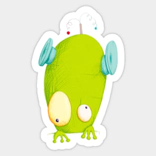 The Mysterious Green Creature Sticker